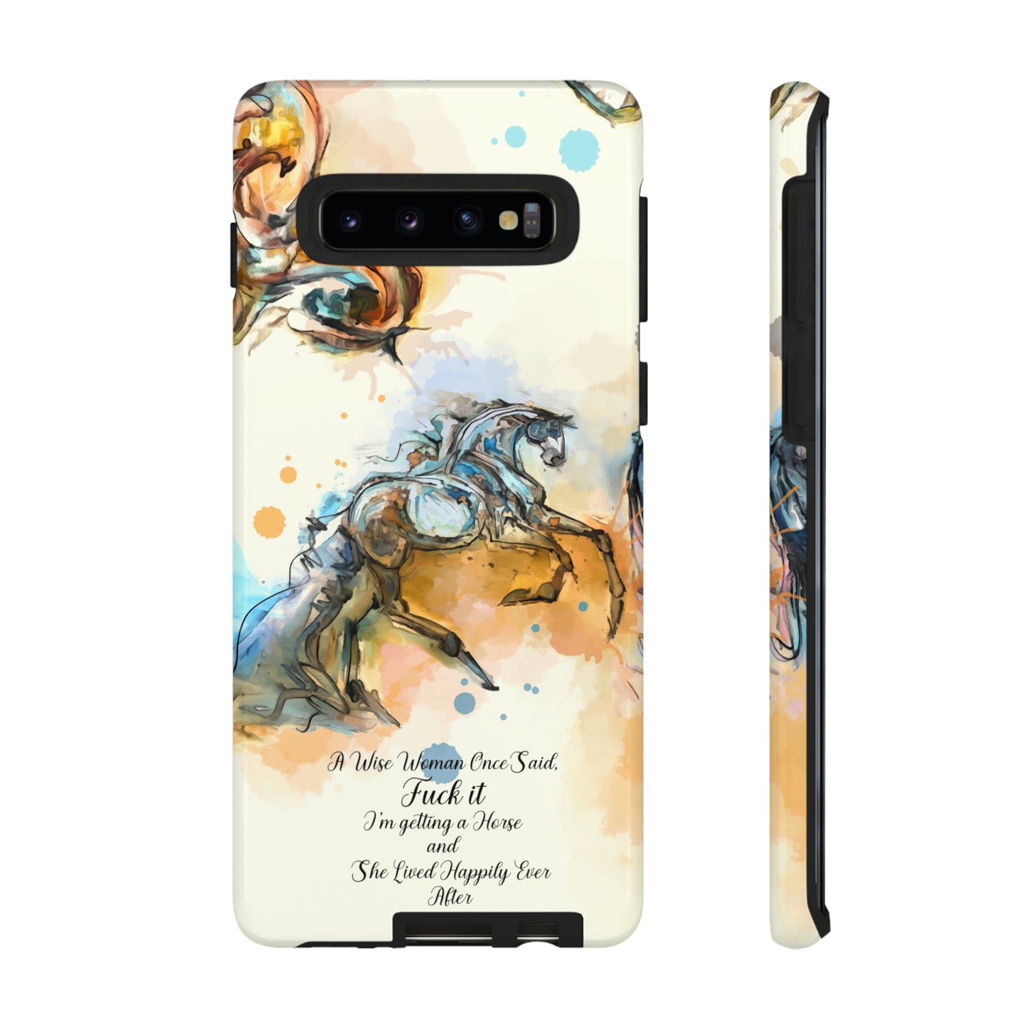 Swearing Watercolor Horse Horse Lover Gift Study Tough Case Phone Case.