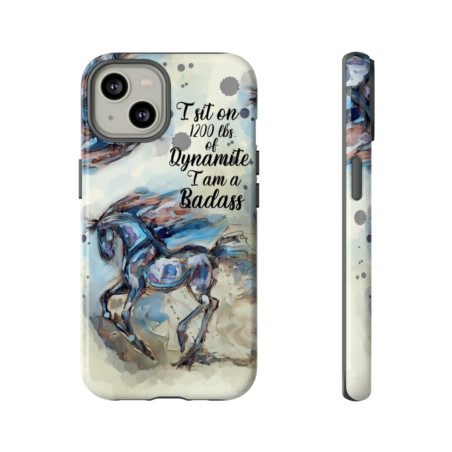 Swearing Equestrian Art .Watercolor Horse Horse Lover Gift Study Tough Case Phone Case.