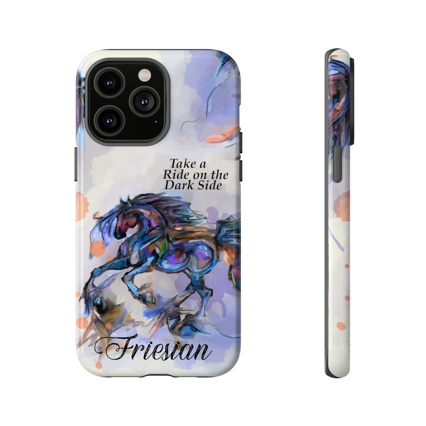 Friesian Artwork Watercolor Horse .Horse Lover Gift Study Tough Case Phone Case.