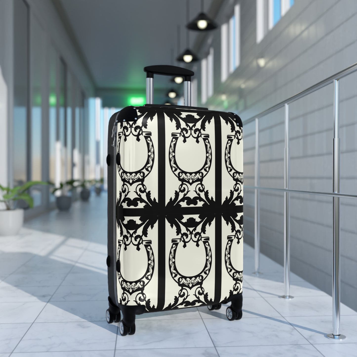 Elegant Horse Shoe Motif Cabin Suitcase