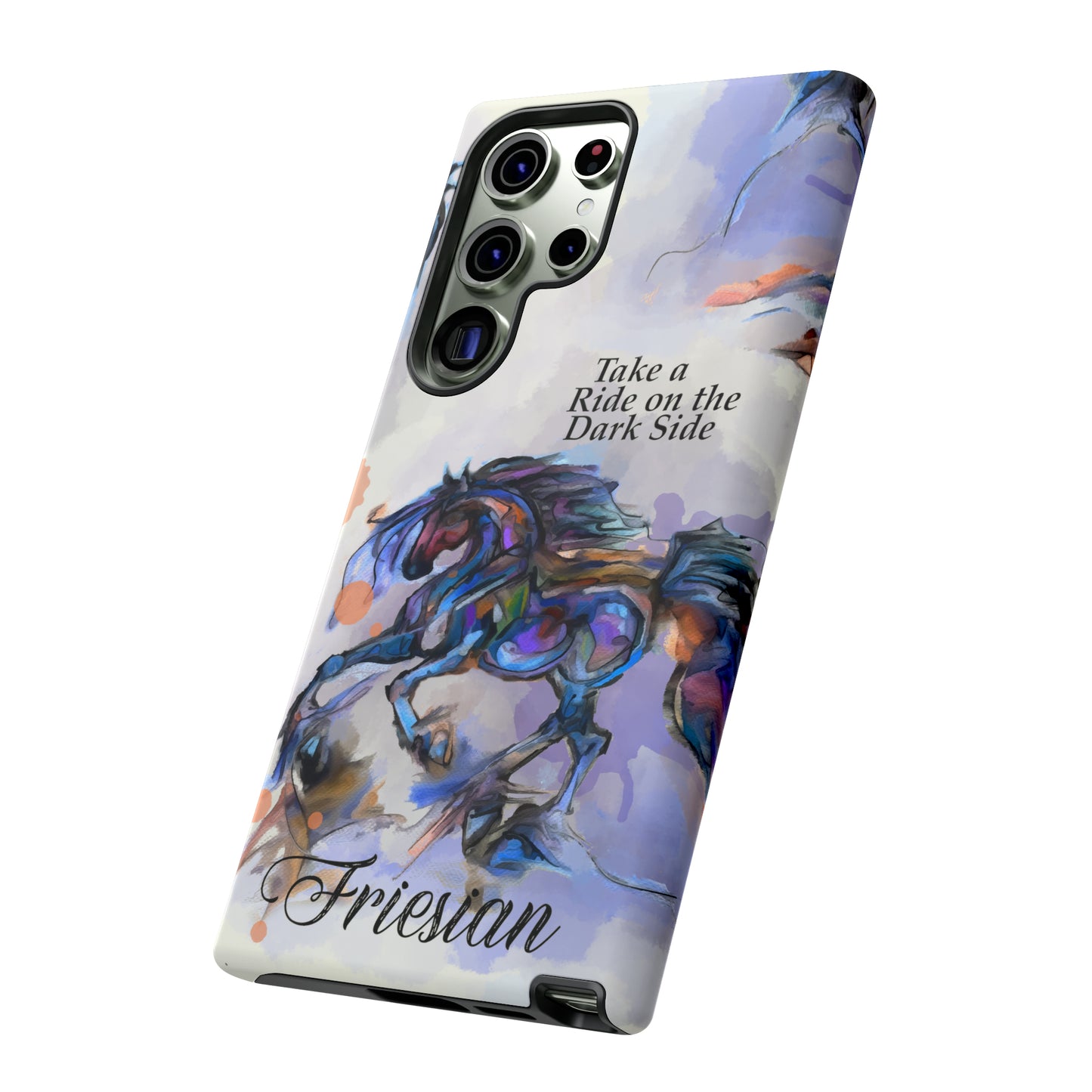 Friesian Artwork Watercolor Horse .Horse Lover Gift Study Tough Case Phone Case.