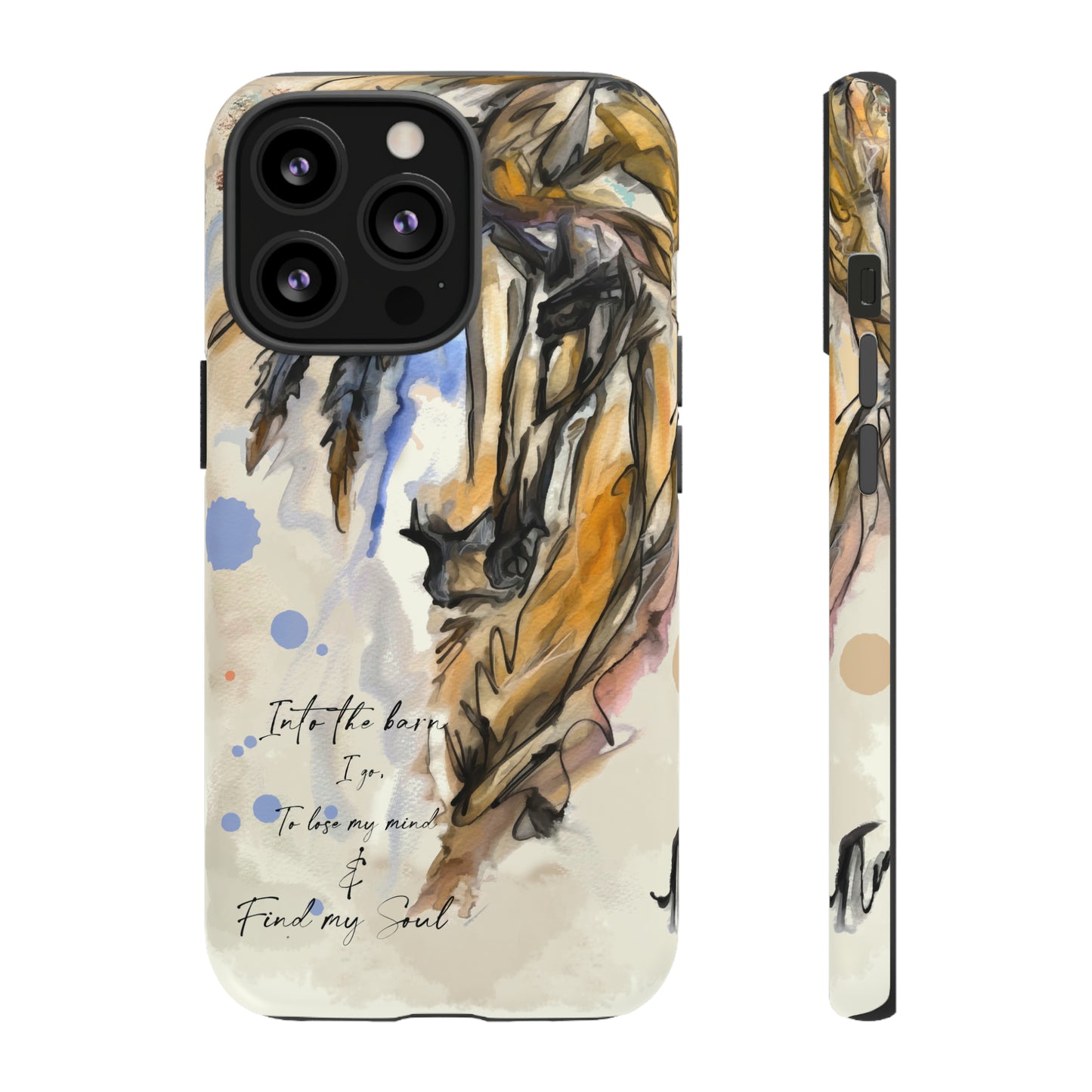 Inspirational  Watercolor Horse Horse Lover Gift Study Tough Case Phone Case.