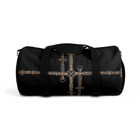 Copy of Reins and Bits Pattern Black Duffel Bag