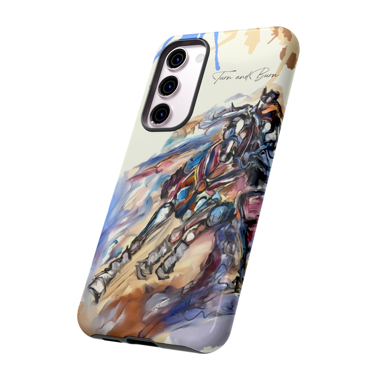 Barrel Racer Art Turn and Burn Watercolor Horse Horse Lover Gift Study Tough Case Phone Case.