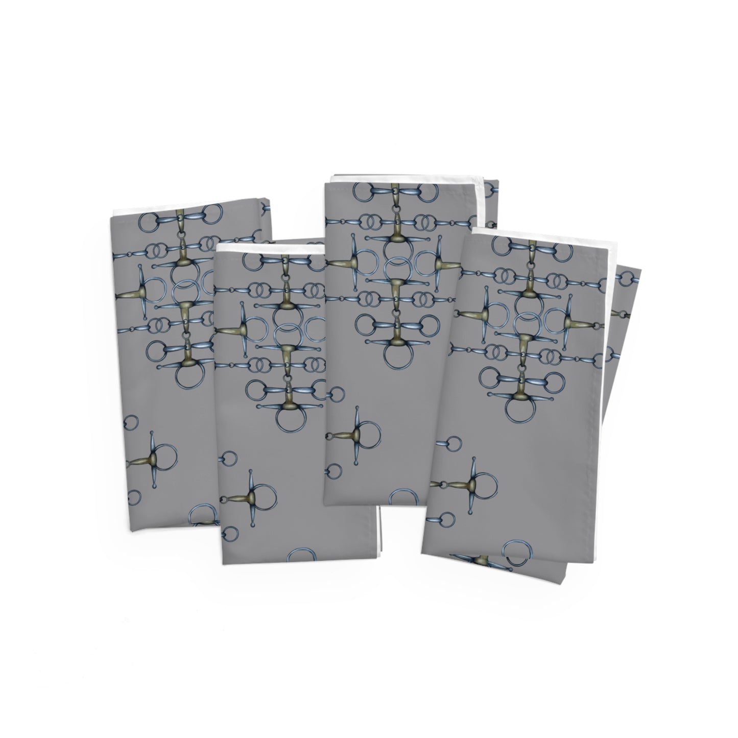 Equestrian Snaffle Bit Gray Napkins (Set of 4)