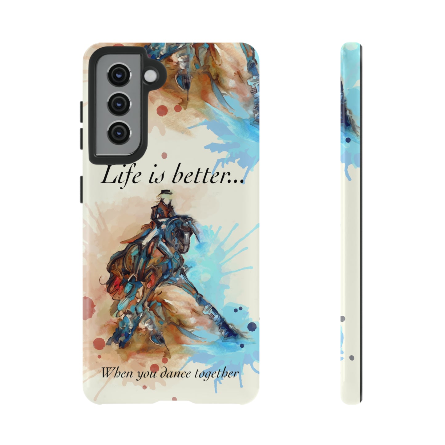 A Dressage Half Pass Artwork Watercolor Horse .Horse Lover Gift Study Tough Case Phone Case.