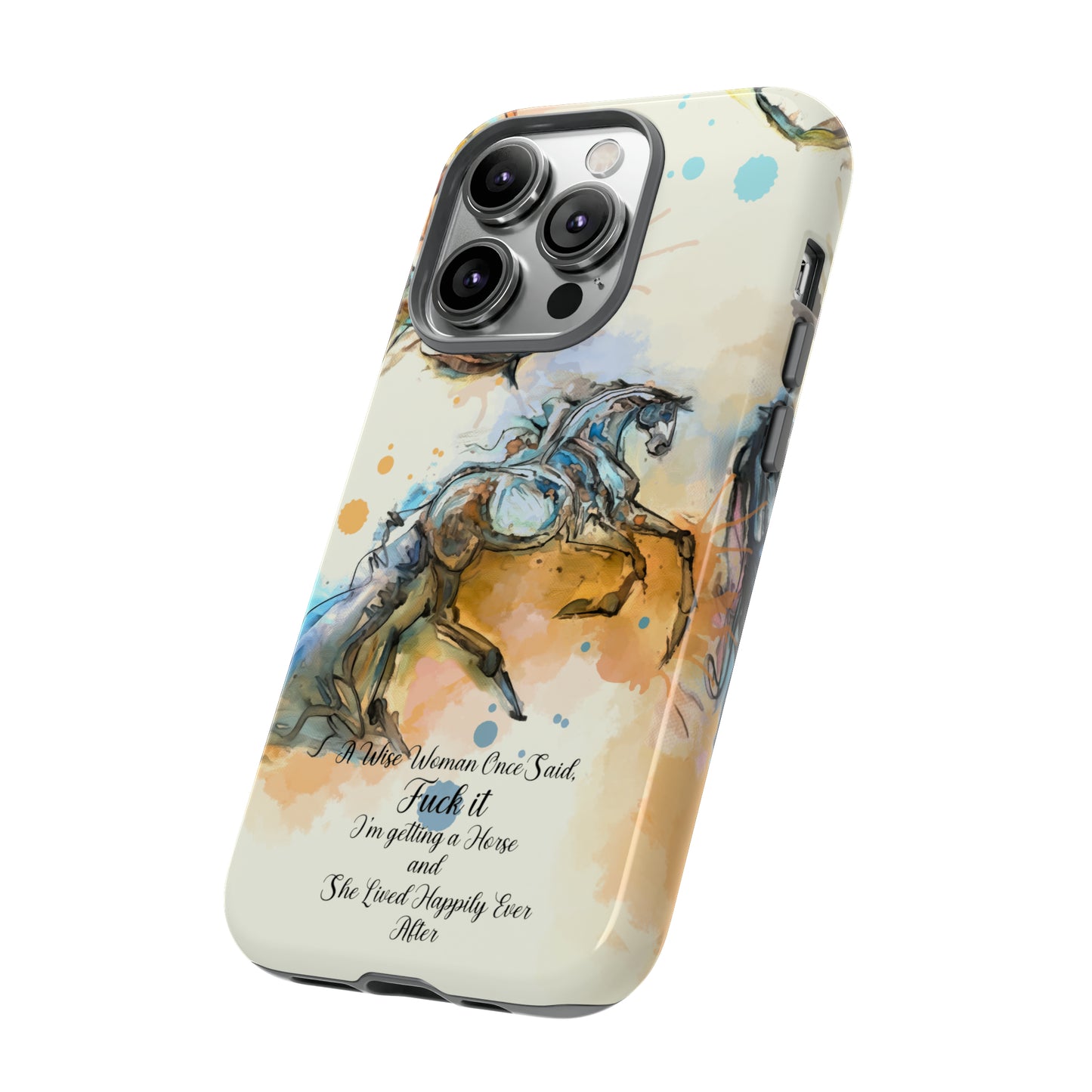 Swearing Watercolor Horse Horse Lover Gift Study Tough Case Phone Case.