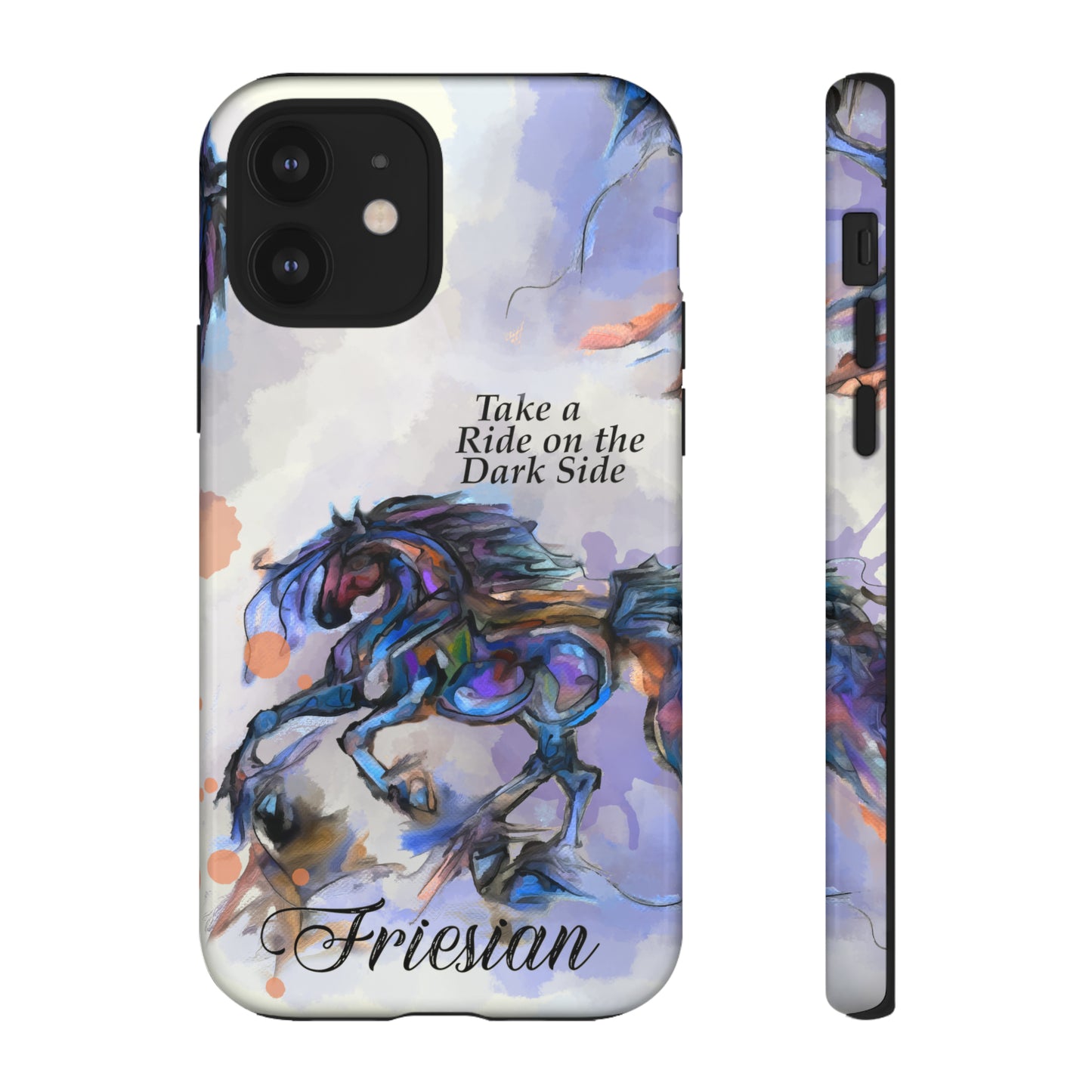 Friesian Artwork Watercolor Horse .Horse Lover Gift Study Tough Case Phone Case.