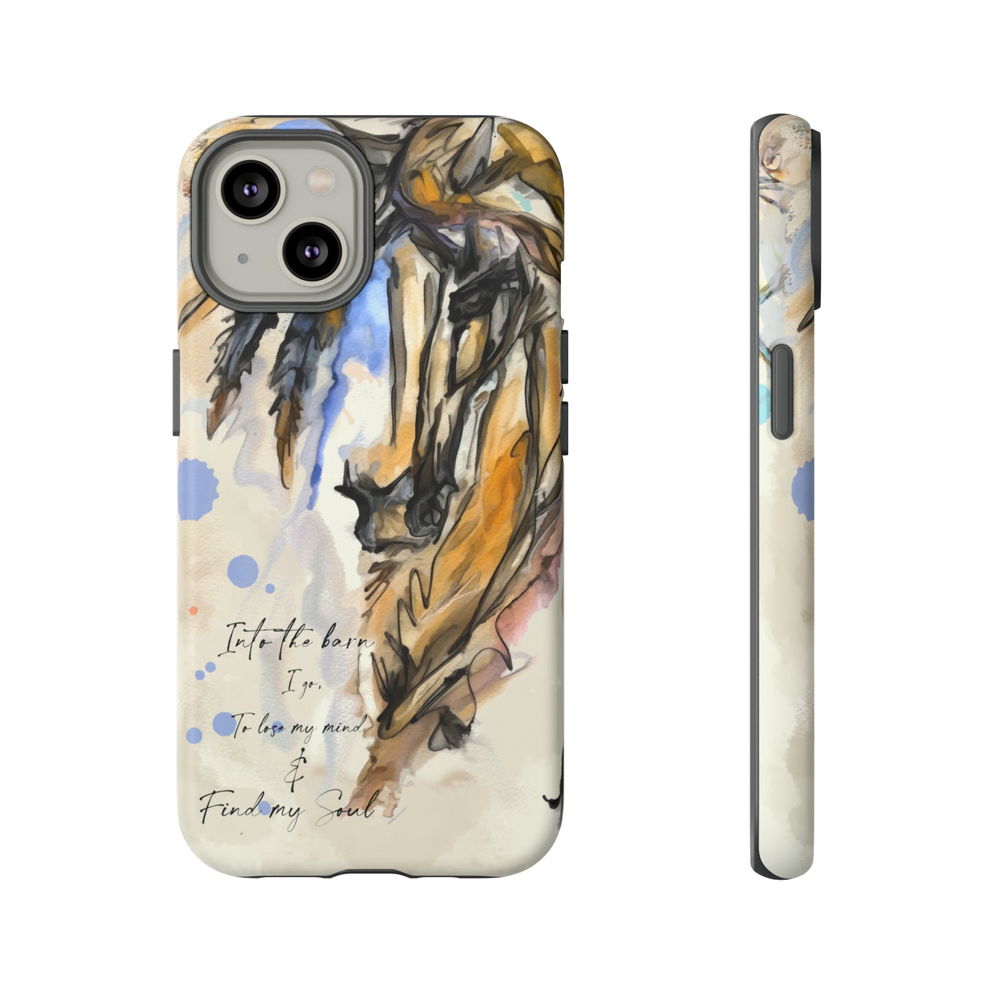 Inspirational  Watercolor Horse Horse Lover Gift Study Tough Case Phone Case.