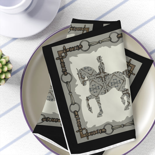 Equestrian Snaffle Bit Beige Napkins (Set of 4)
