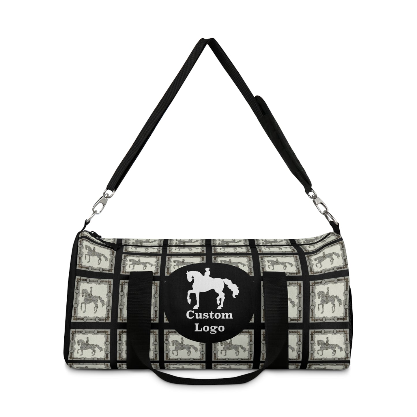 Custom Logo Dressage Horse Motif Duffel Bag