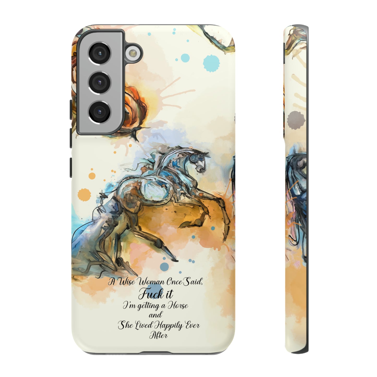 Swearing Watercolor Horse Horse Lover Gift Study Tough Case Phone Case.