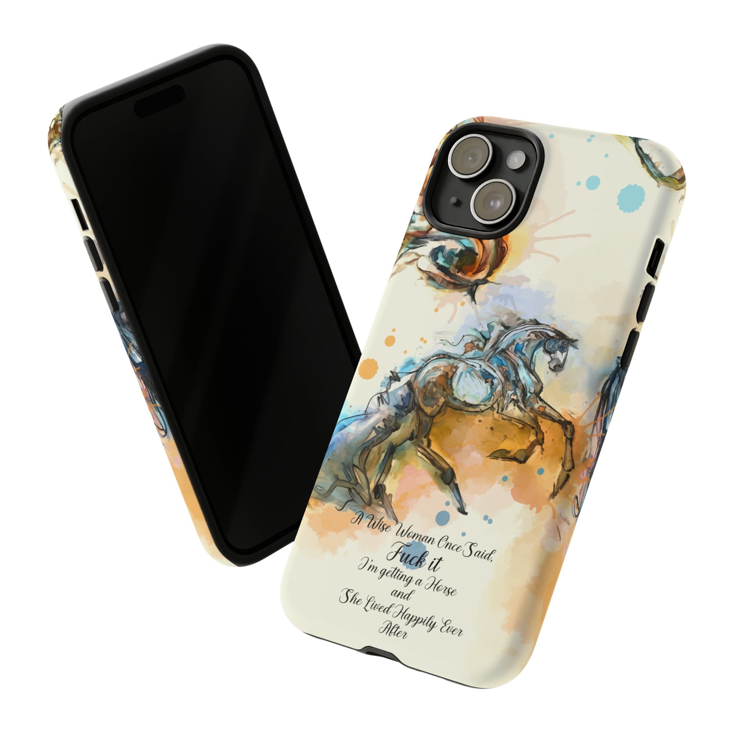 Swearing Watercolor Horse Horse Lover Gift Study Tough Case Phone Case.