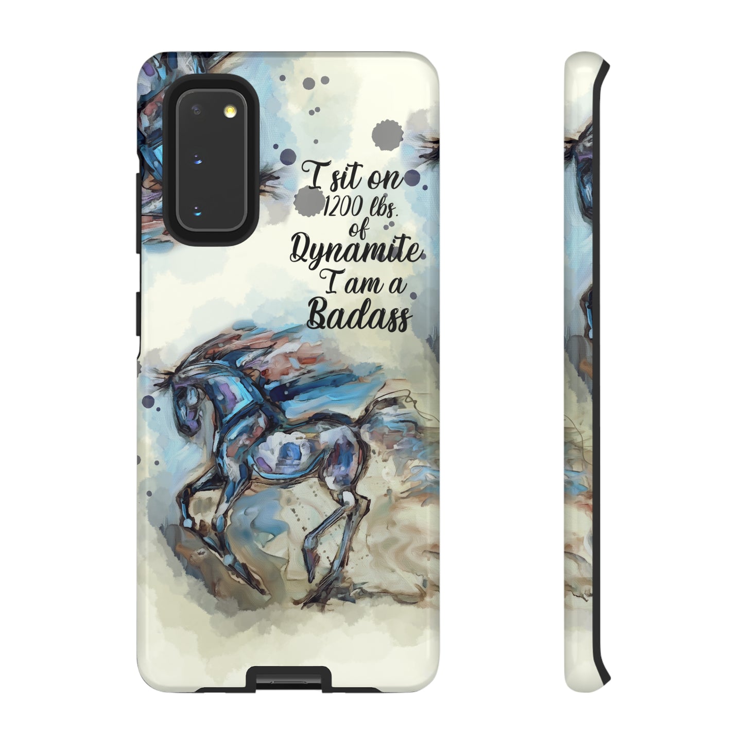 Swearing Equestrian Art .Watercolor Horse Horse Lover Gift Study Tough Case Phone Case.