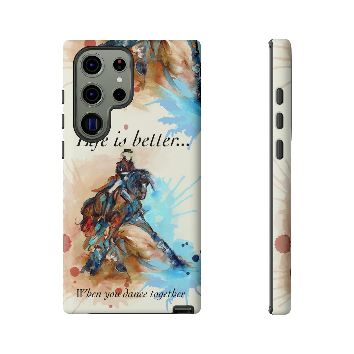 A Dressage Half Pass Artwork Watercolor Horse .Horse Lover Gift Study Tough Case Phone Case.