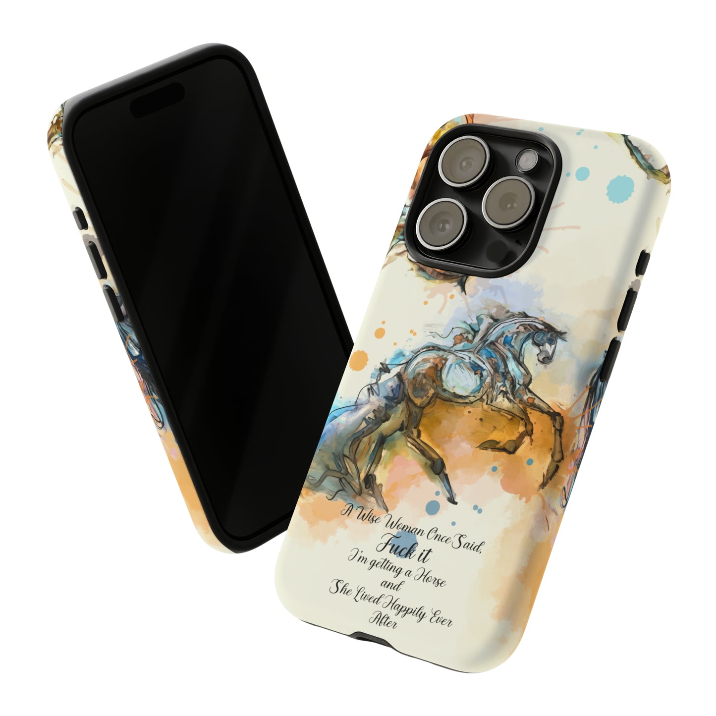 Swearing Watercolor Horse Horse Lover Gift Study Tough Case Phone Case.