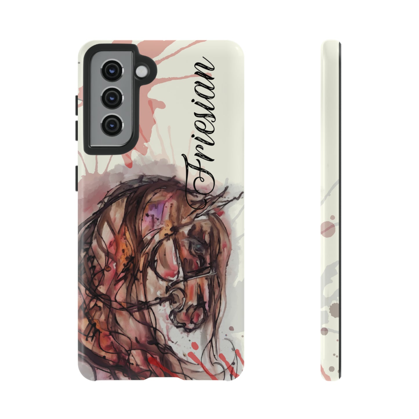 Friesian Watercolor  Flower crown Horse Horse Lover Gift Study Tough Case Phone Case.