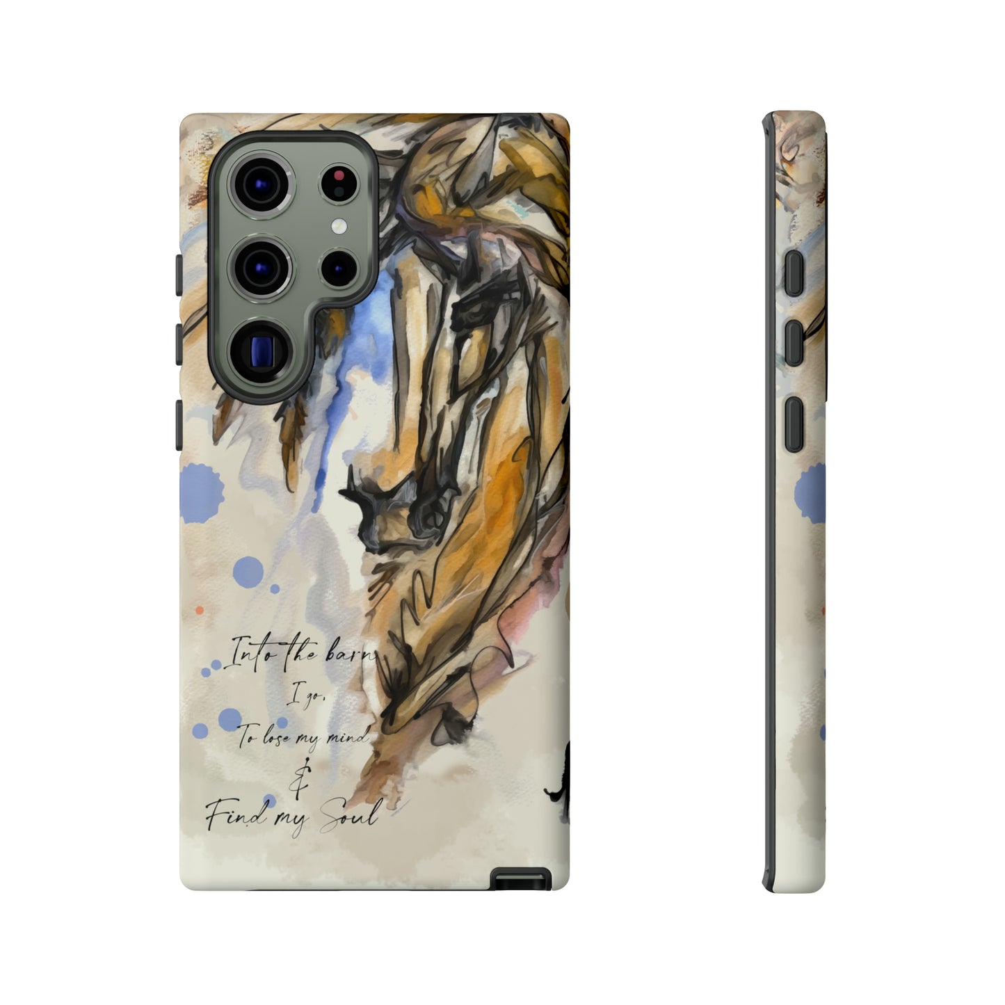 Inspirational  Watercolor Horse Horse Lover Gift Study Tough Case Phone Case.