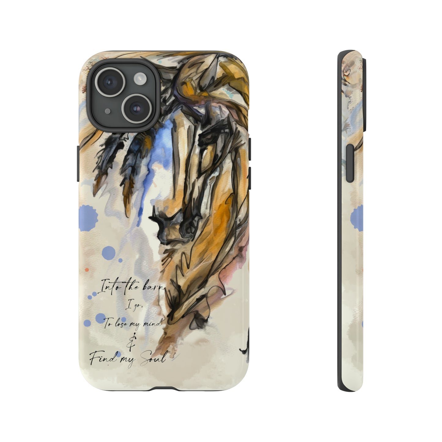 Inspirational  Watercolor Horse Horse Lover Gift Study Tough Case Phone Case.