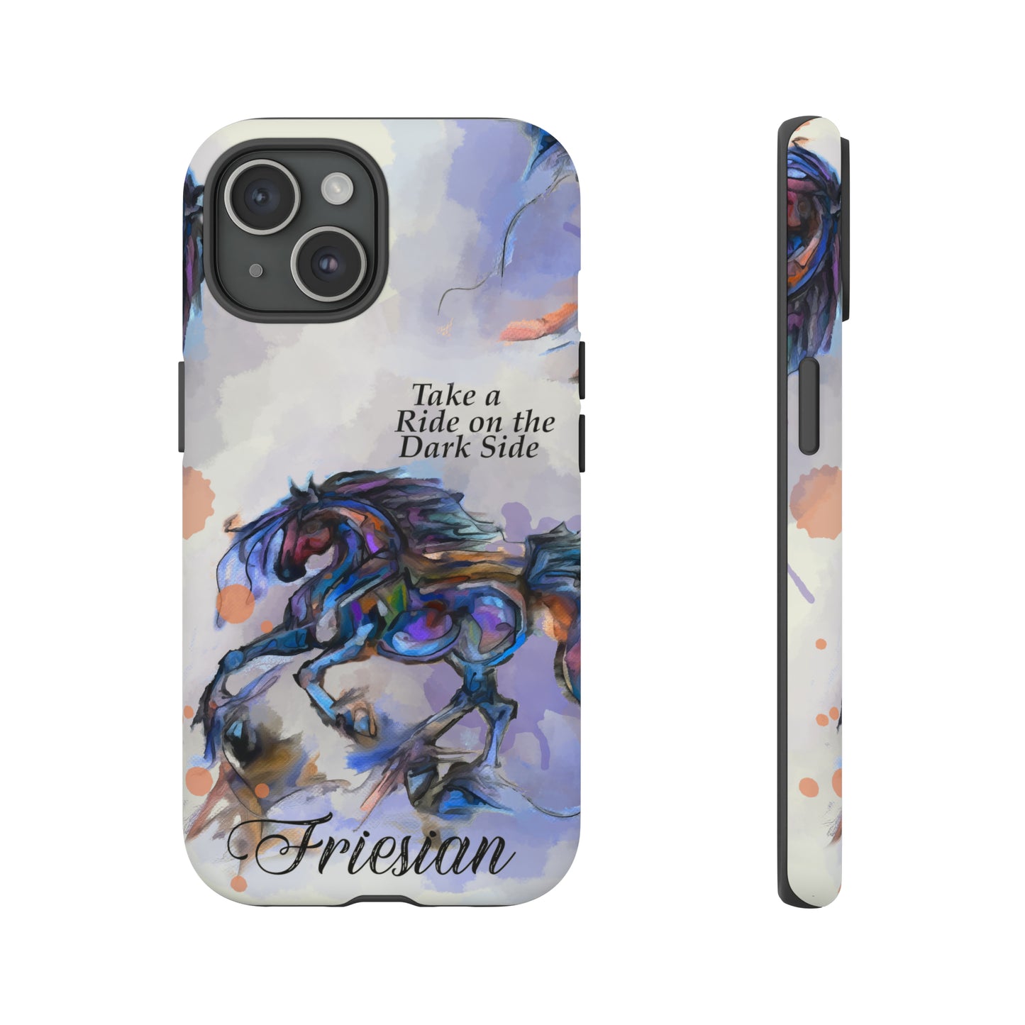 Friesian Artwork Watercolor Horse .Horse Lover Gift Study Tough Case Phone Case.