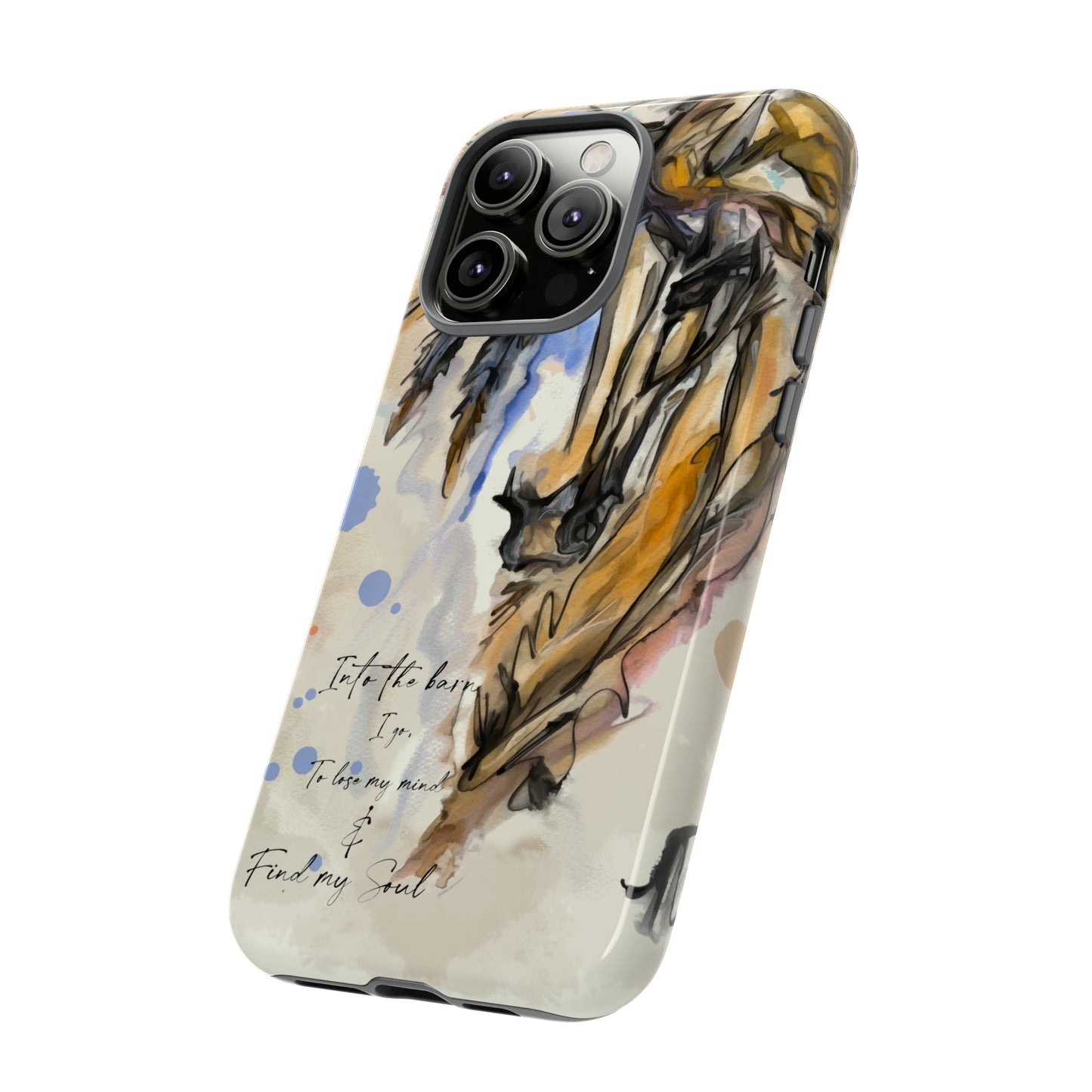 Inspirational  Watercolor Horse Horse Lover Gift Study Tough Case Phone Case.