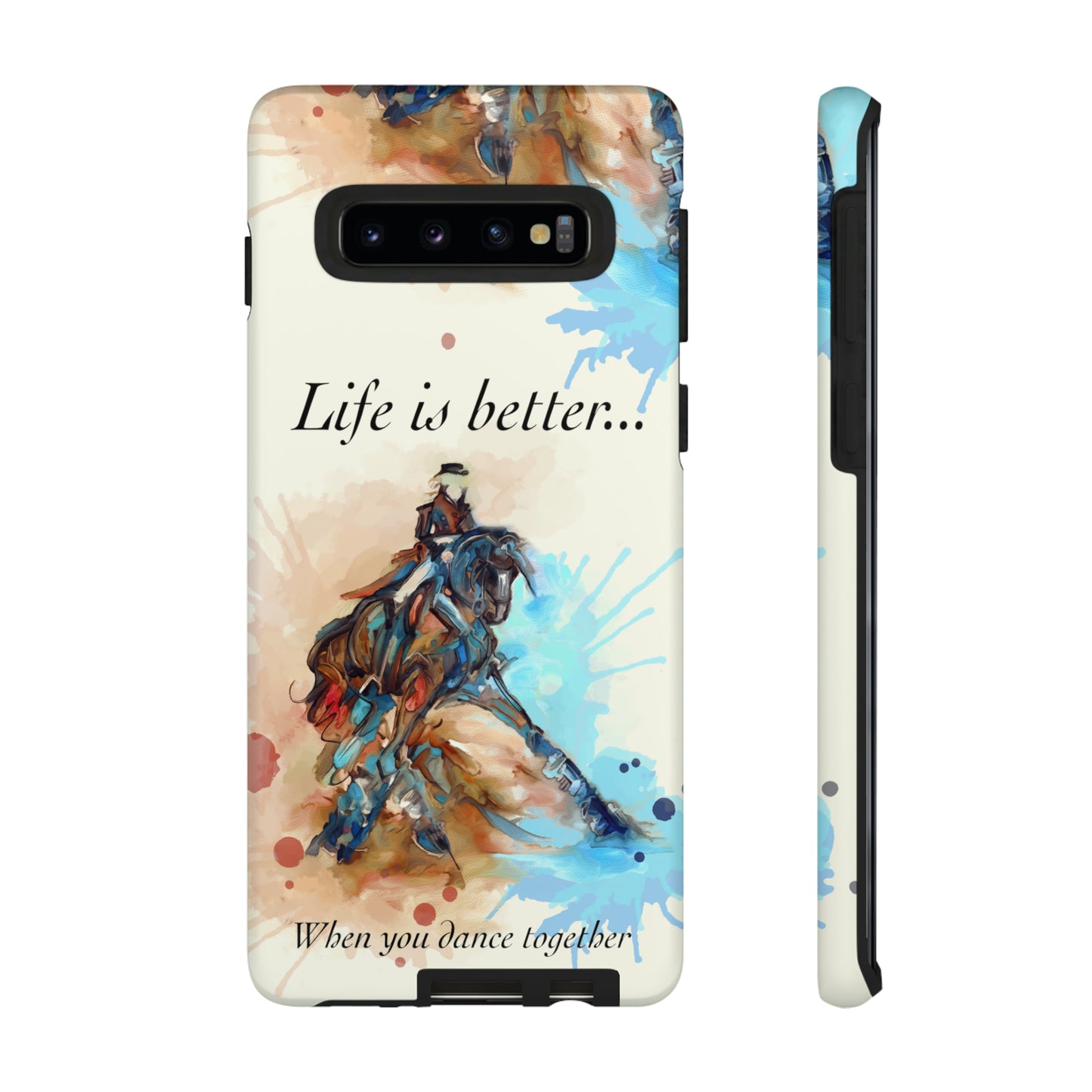 A Dressage Half Pass Artwork Watercolor Horse .Horse Lover Gift Study Tough Case Phone Case.