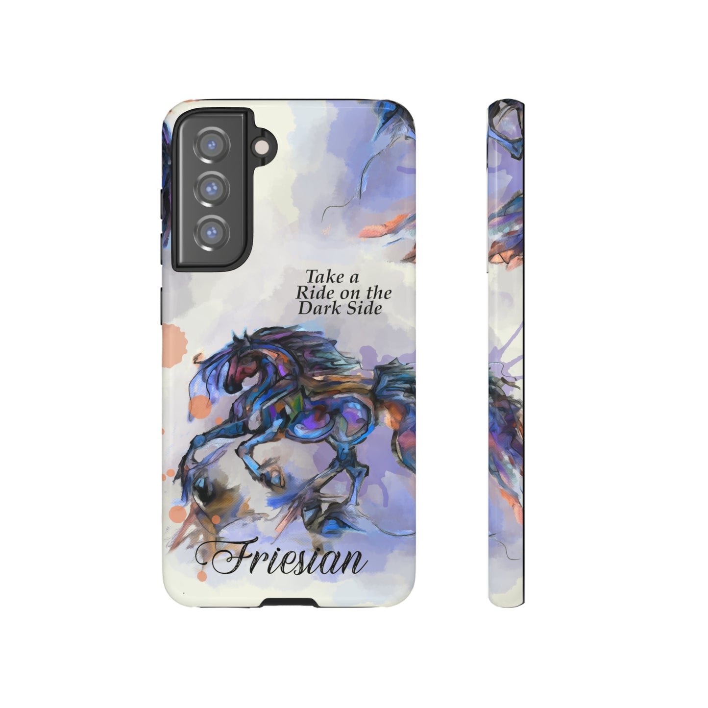 Friesian Artwork Watercolor Horse .Horse Lover Gift Study Tough Case Phone Case.