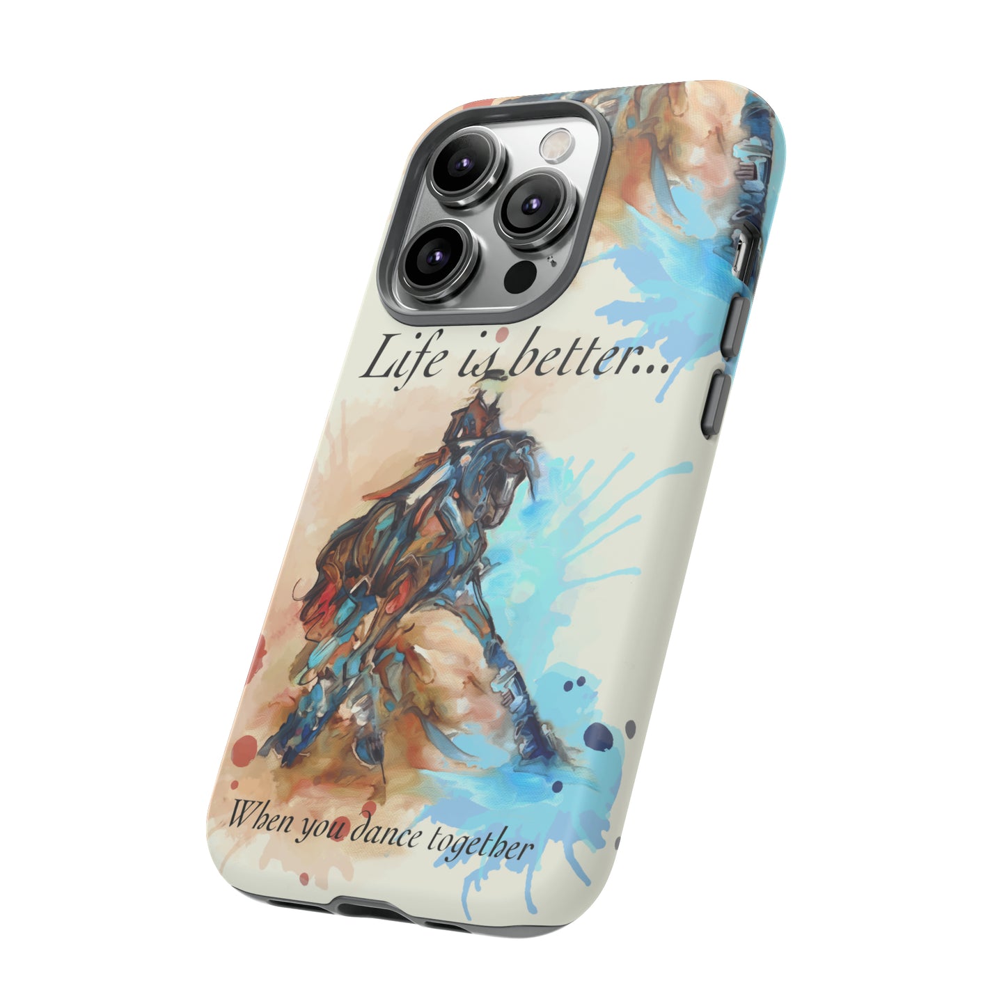 A Dressage Half Pass Artwork Watercolor Horse .Horse Lover Gift Study Tough Case Phone Case.