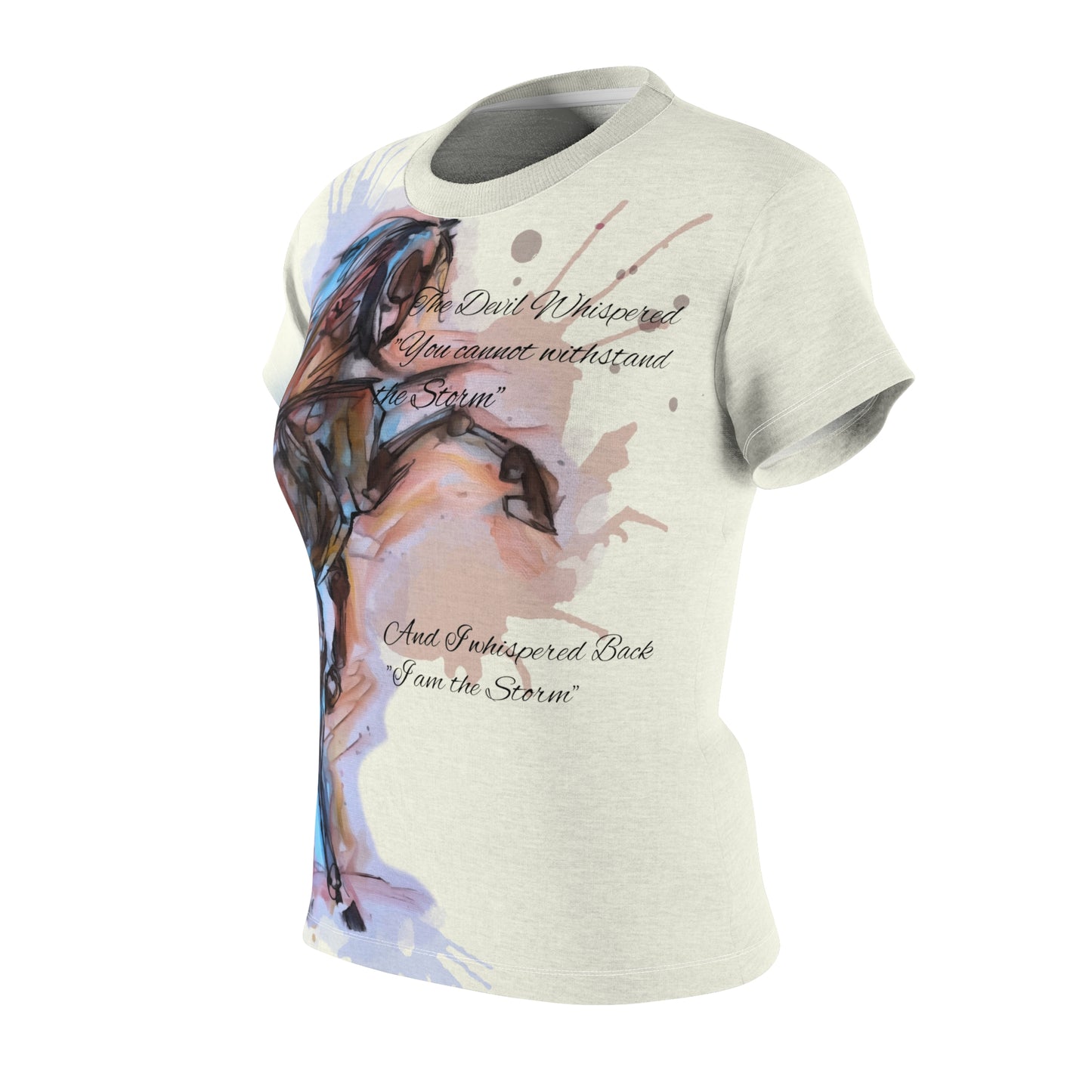 Rearing Wild Horse Water  Color Canter Women's Cut & Sew Tee (AOP)