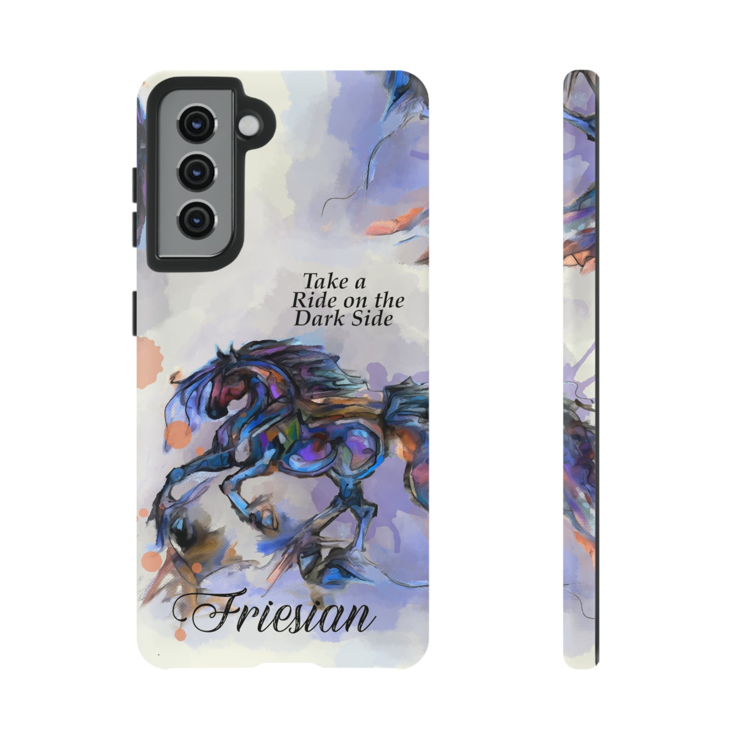 Friesian Artwork Watercolor Horse .Horse Lover Gift Study Tough Case Phone Case.