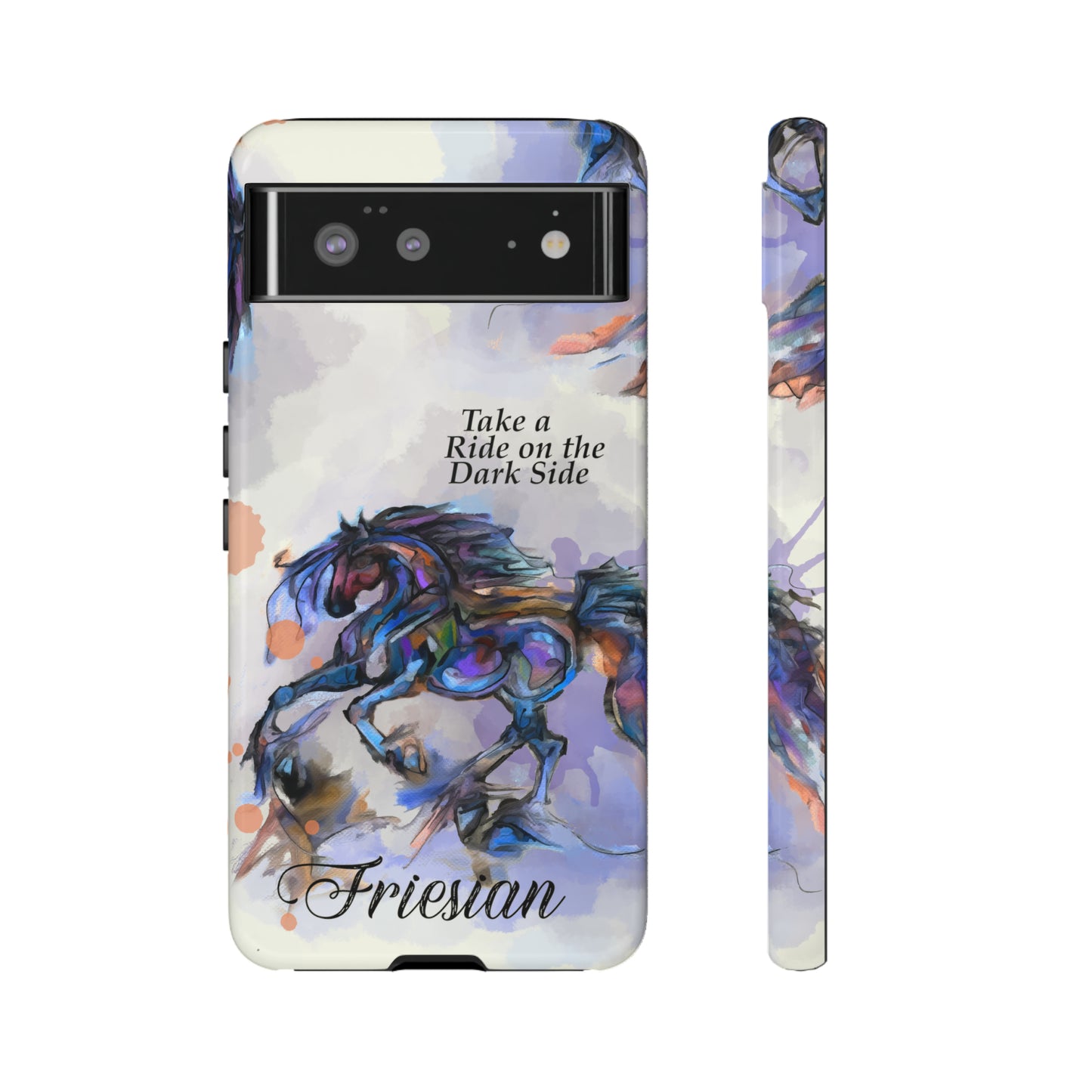 Friesian Artwork Watercolor Horse .Horse Lover Gift Study Tough Case Phone Case.