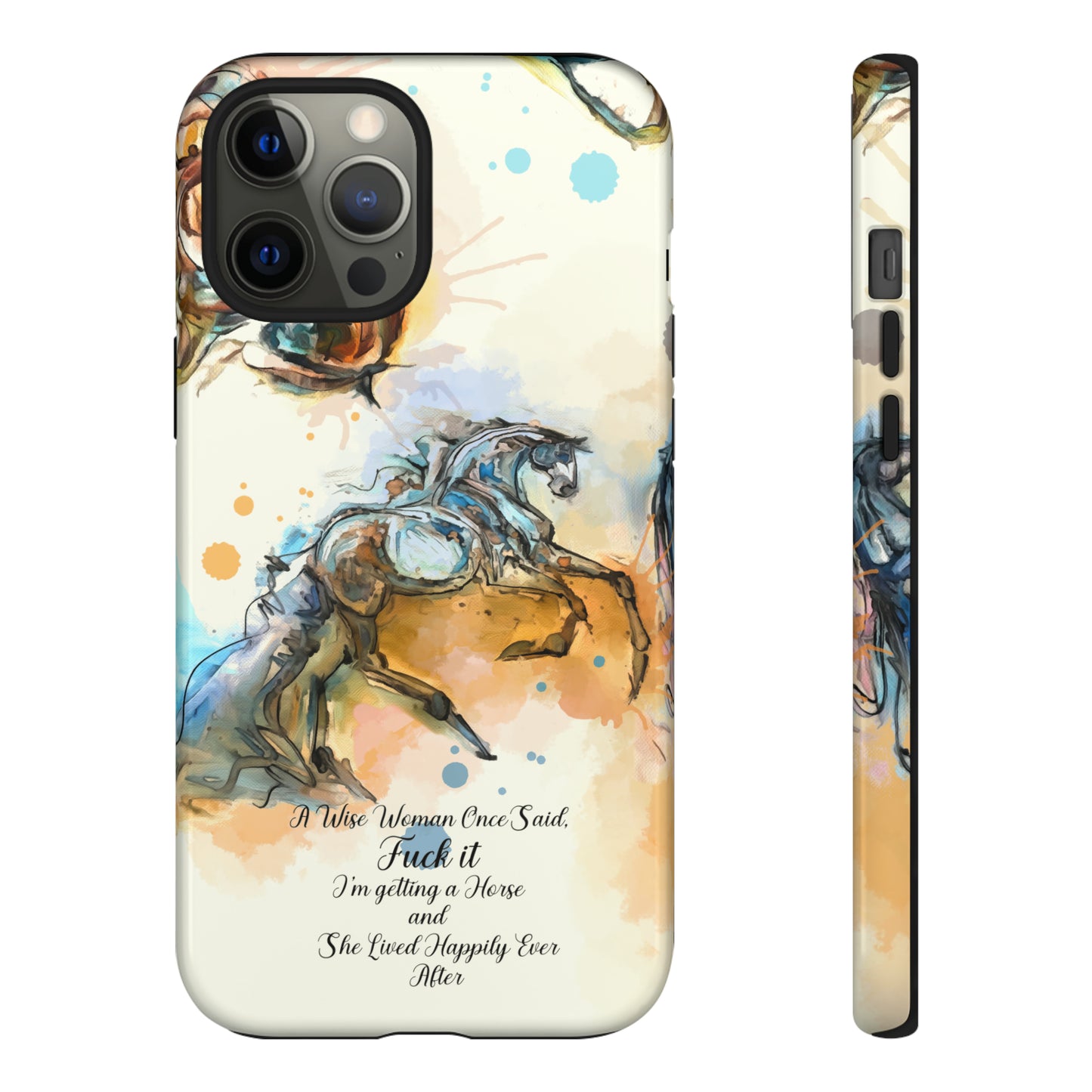 Swearing Watercolor Horse Horse Lover Gift Study Tough Case Phone Case.