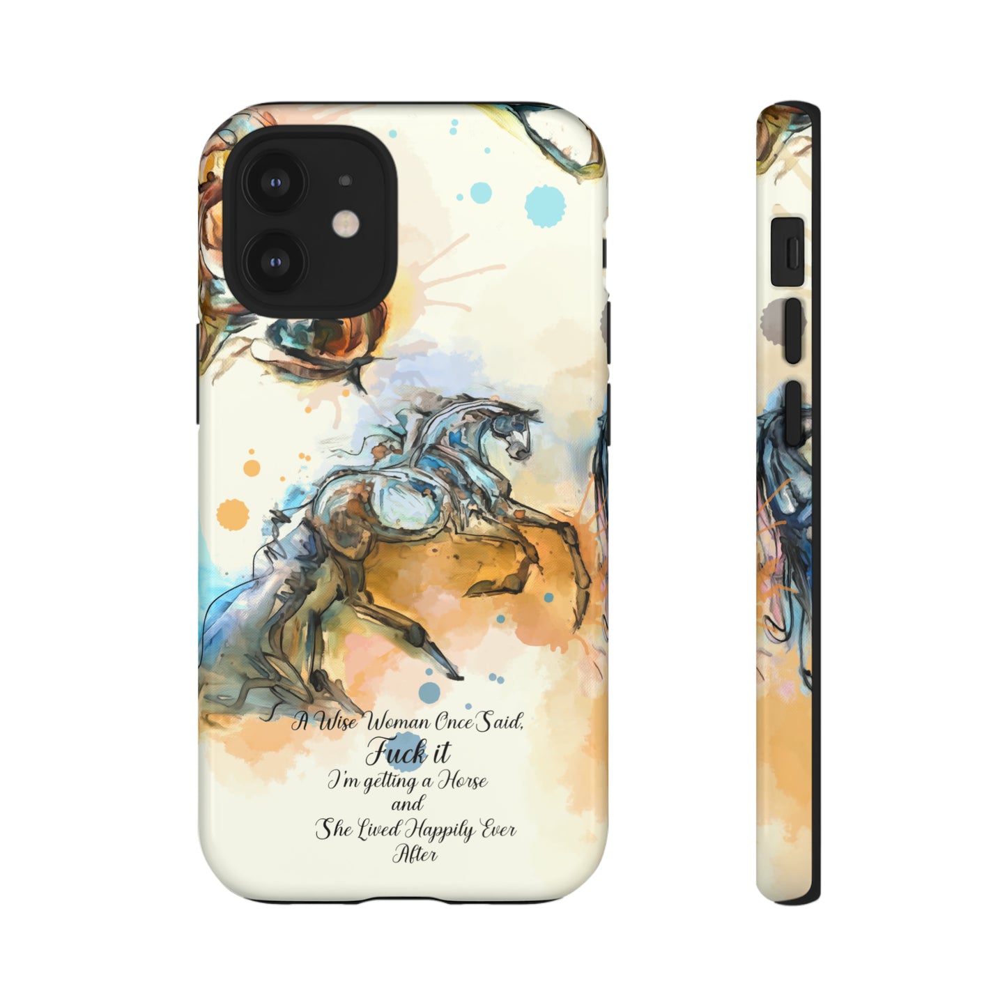 Swearing Watercolor Horse Horse Lover Gift Study Tough Case Phone Case.