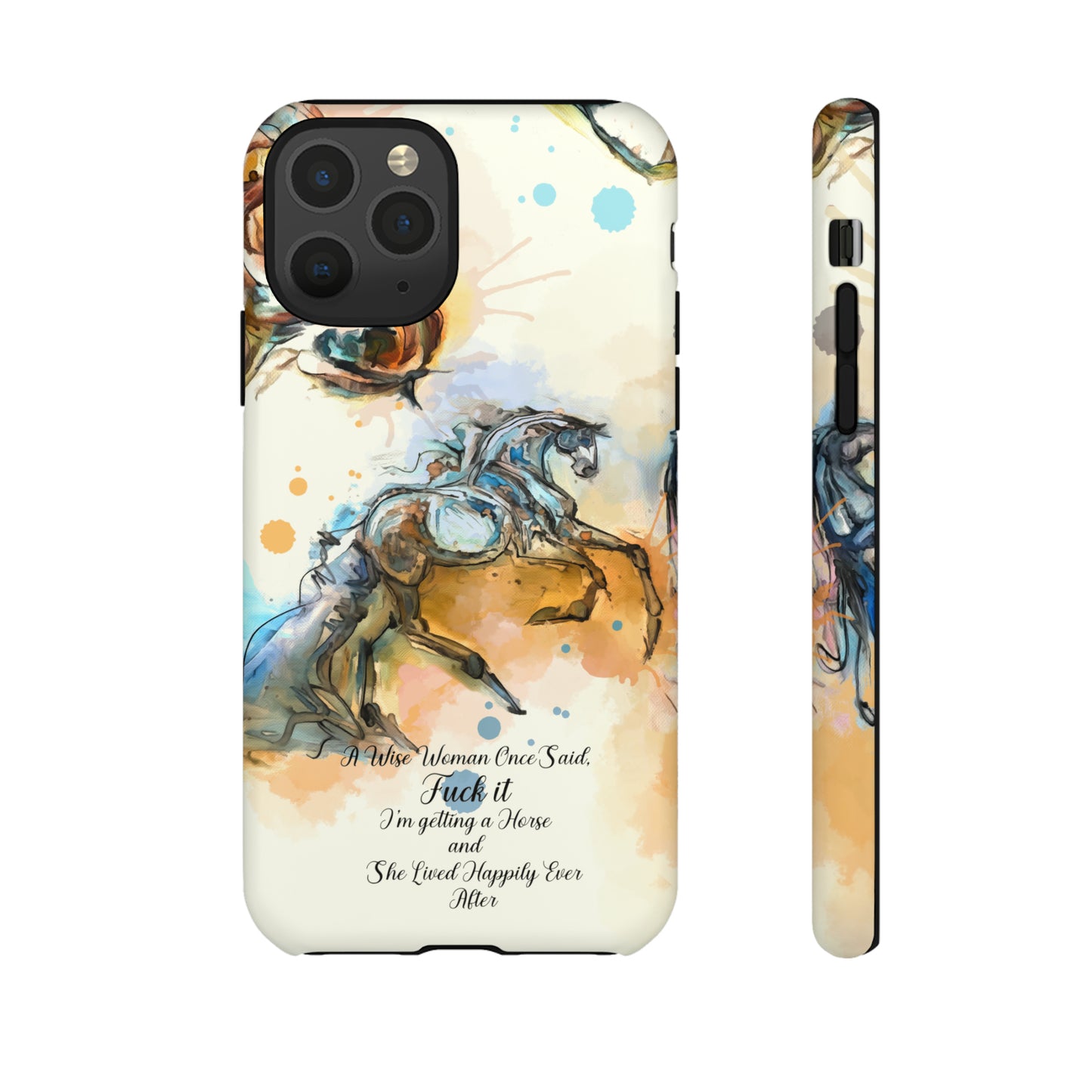 Swearing Watercolor Horse Horse Lover Gift Study Tough Case Phone Case.