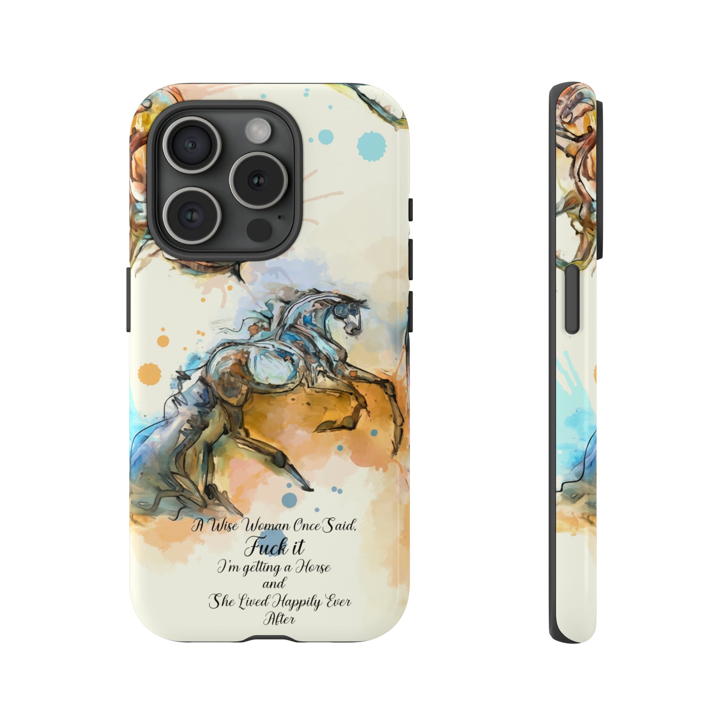 Swearing Watercolor Horse Horse Lover Gift Study Tough Case Phone Case.