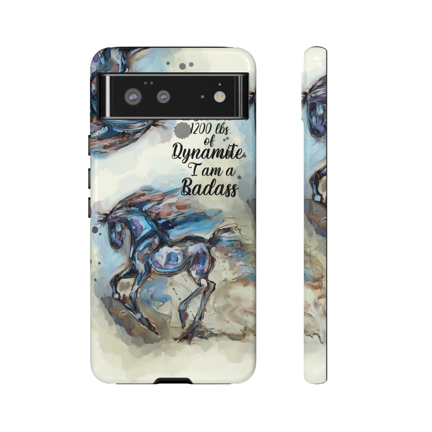 Swearing Equestrian Art .Watercolor Horse Horse Lover Gift Study Tough Case Phone Case.