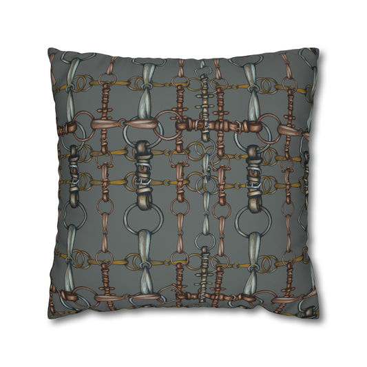 Double sided equestrian bit pattern Polyester Pillowcase 24x24 My original Artwork