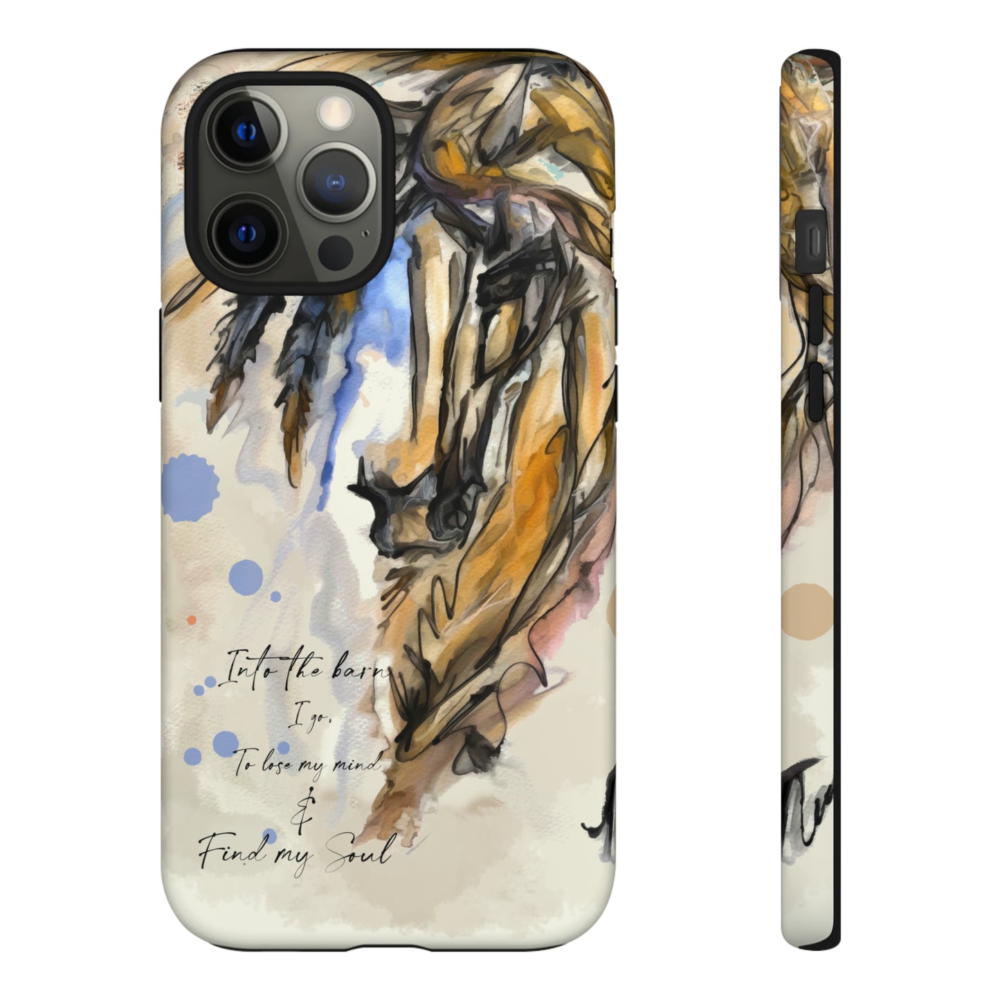 Inspirational  Watercolor Horse Horse Lover Gift Study Tough Case Phone Case.