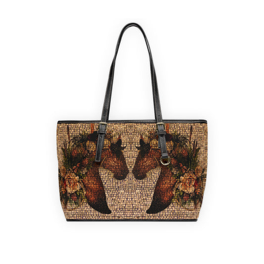 Mosaic Artistic Equestrian Dressage PU Leather Shoulder Bag