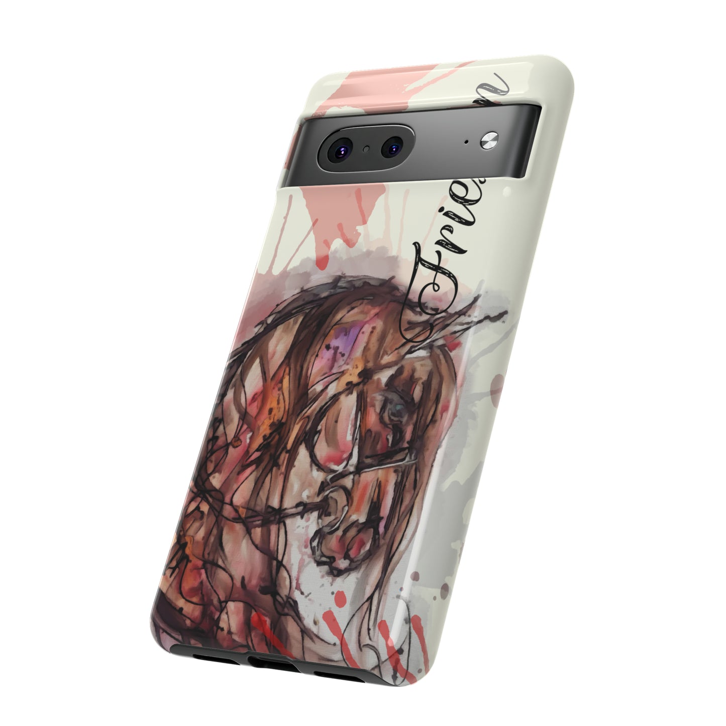 Friesian Watercolor  Flower crown Horse Horse Lover Gift Study Tough Case Phone Case.