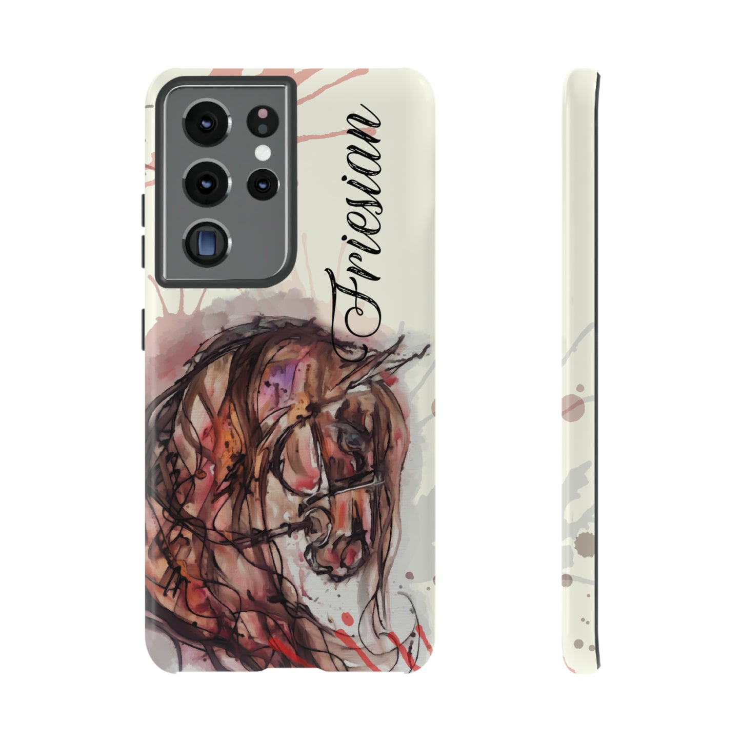 Friesian Watercolor  Flower crown Horse Horse Lover Gift Study Tough Case Phone Case.