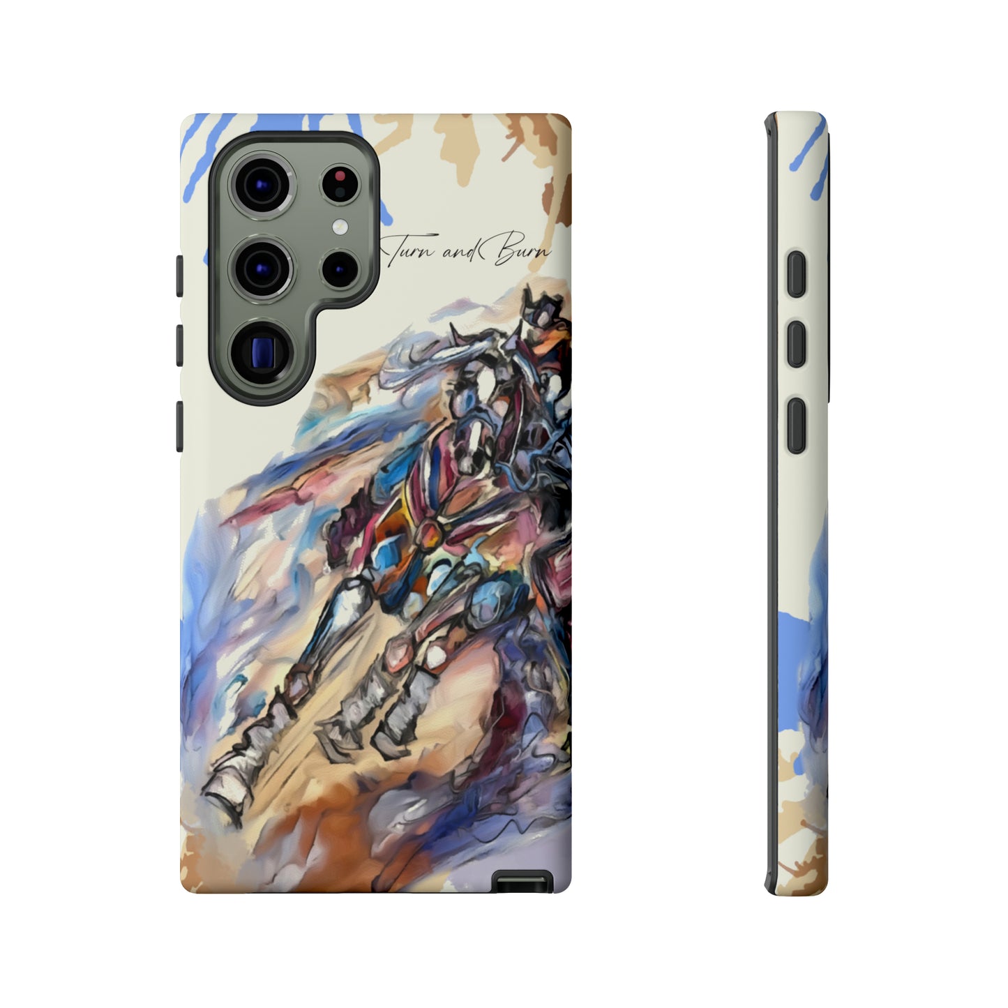 Barrel Racer Art Turn and Burn Watercolor Horse Horse Lover Gift Study Tough Case Phone Case.