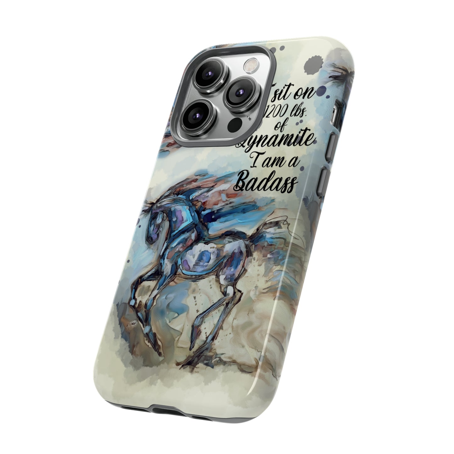 Swearing Equestrian Art .Watercolor Horse Horse Lover Gift Study Tough Case Phone Case.