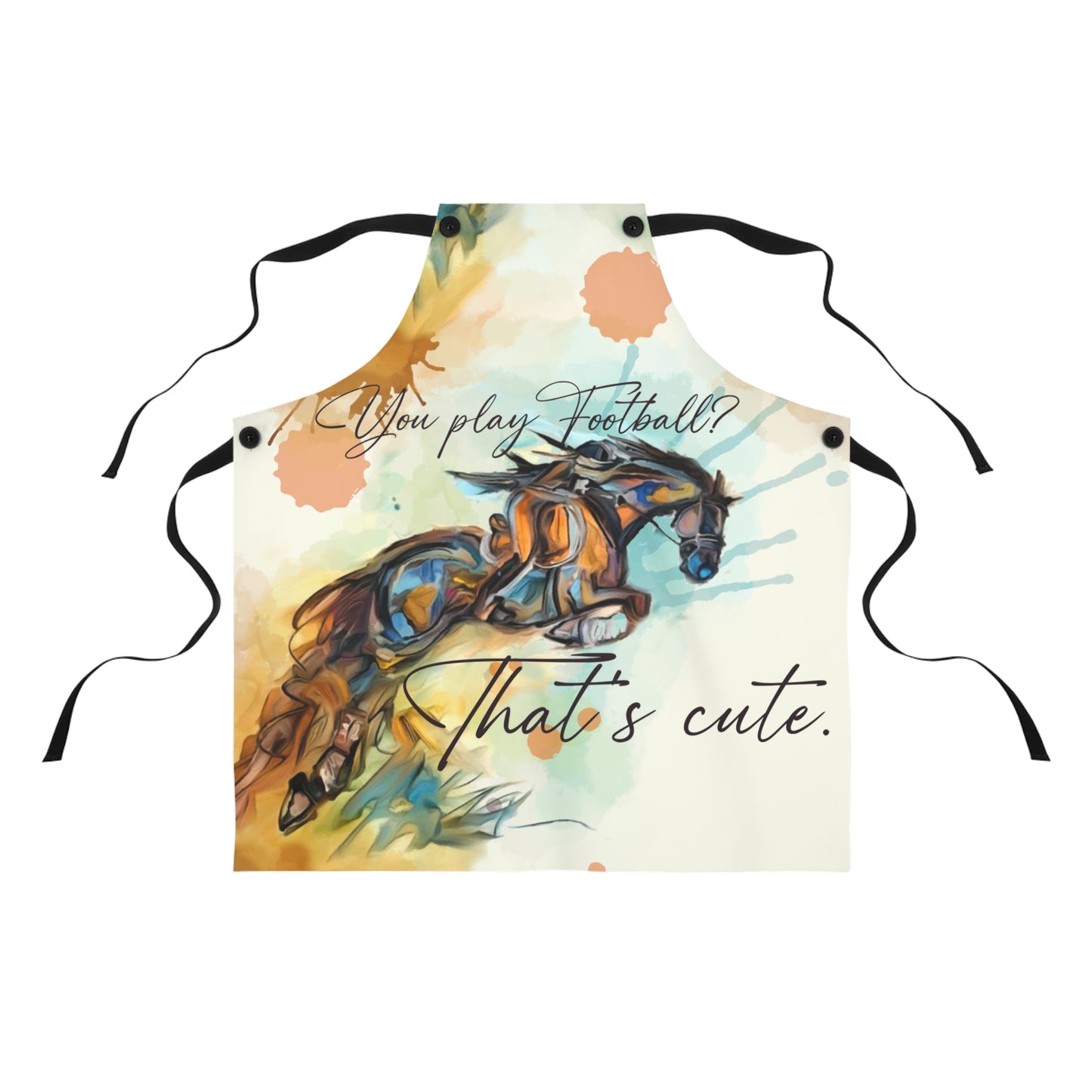 Jumping Horse Show Cloths Cover Apron. Cooking Apron and/or Protect your show cloths in style. Custom Text