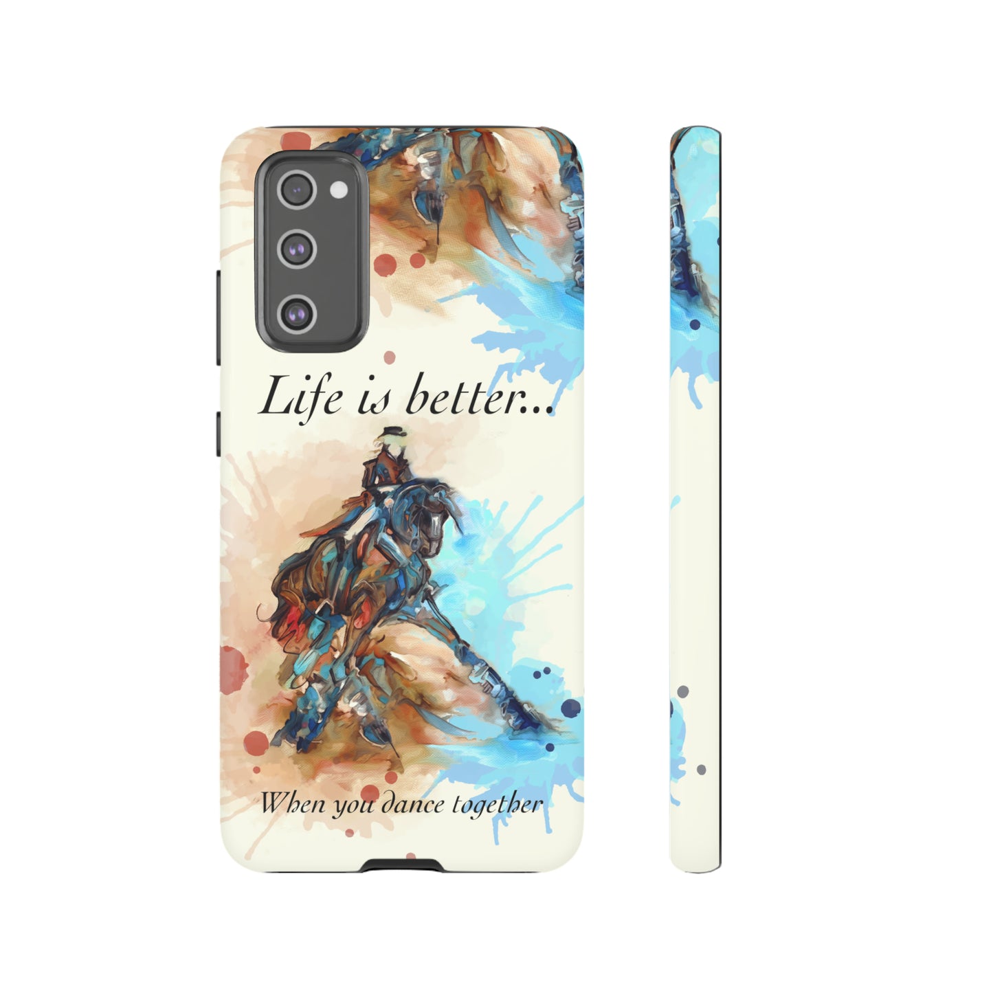 A Dressage Half Pass Artwork Watercolor Horse .Horse Lover Gift Study Tough Case Phone Case.