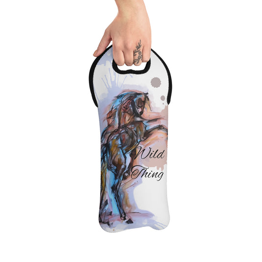 Rearing Horse Equestrian Wine Tote Bag