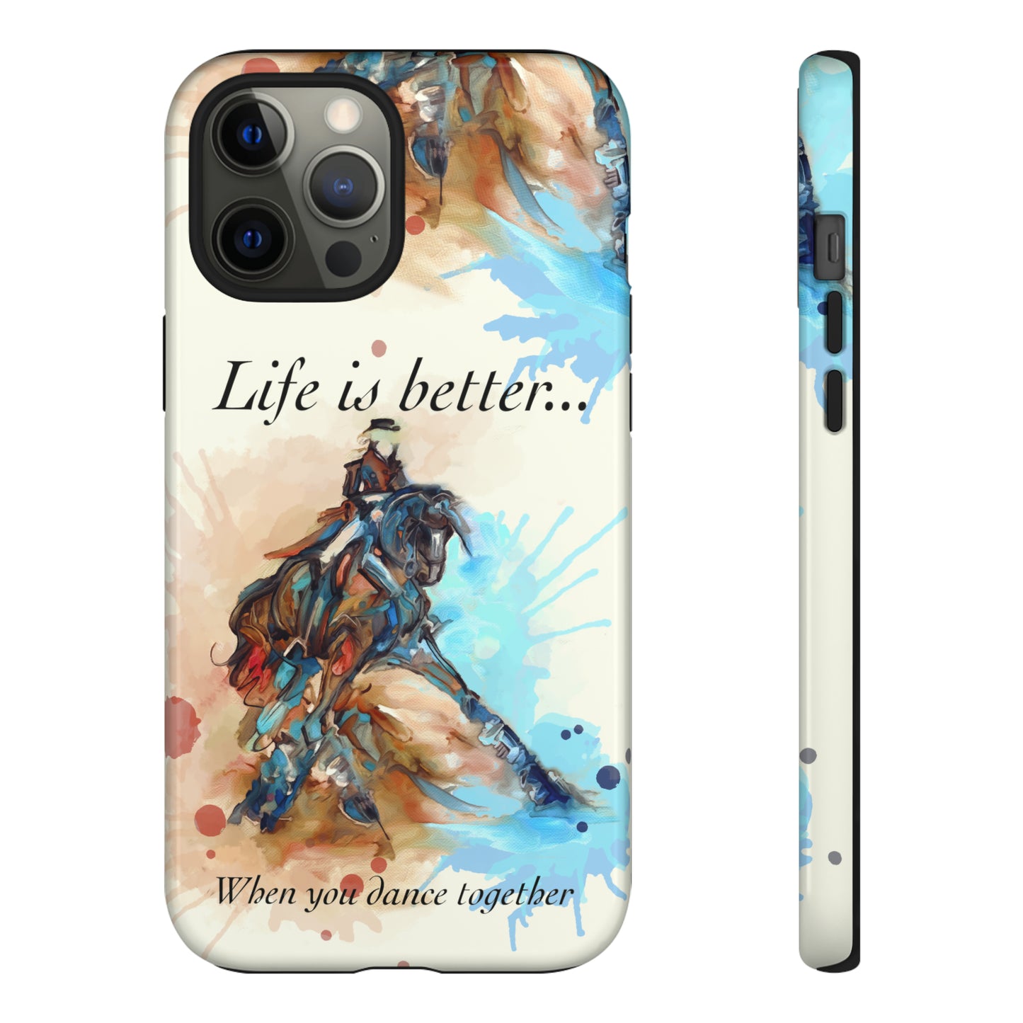 A Dressage Half Pass Artwork Watercolor Horse .Horse Lover Gift Study Tough Case Phone Case.