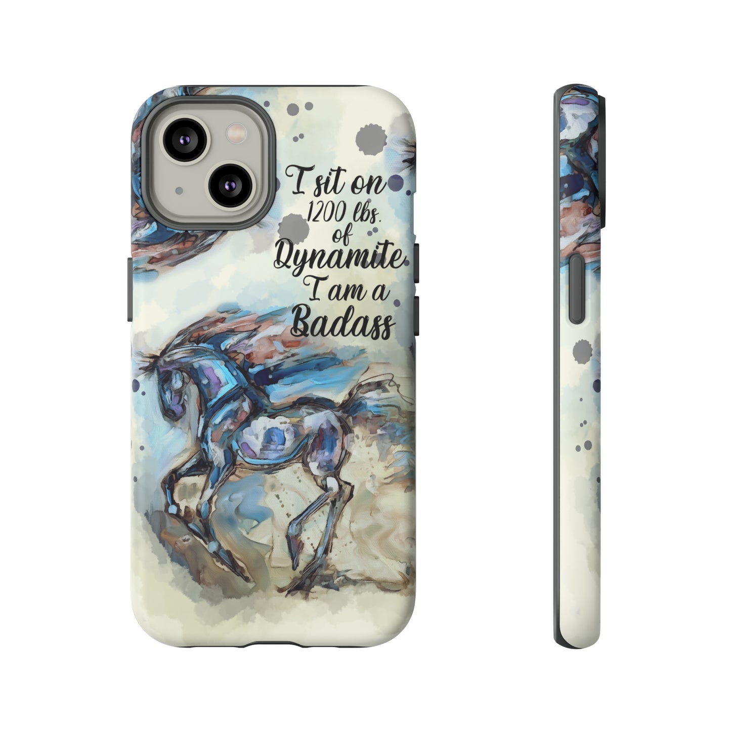 Swearing Equestrian Art .Watercolor Horse Horse Lover Gift Study Tough Case Phone Case.