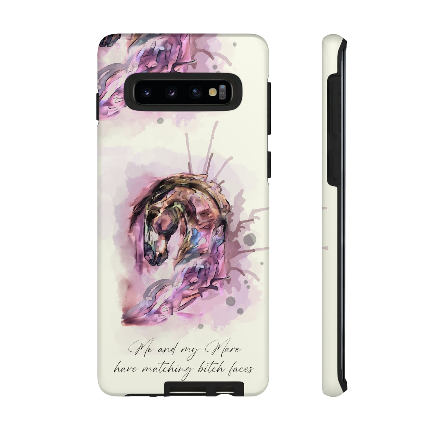 Swearing Mare Watercolor Horse .Horse Lover Gift Study Tough Case Phone Case.