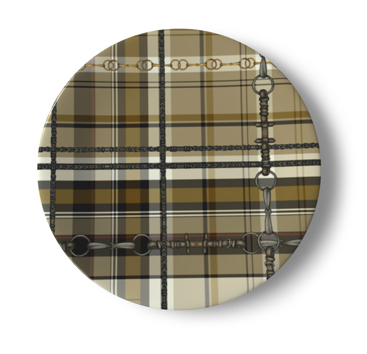 Copy of Brown Plaid Equestrian Bit China Plates